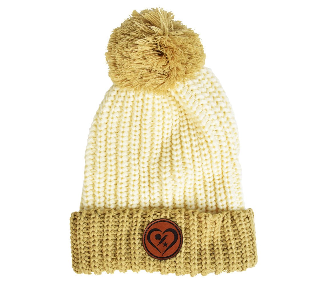 DUI Heart Pom Chunk Pom Beanie - One Size Fits Most - Beanie