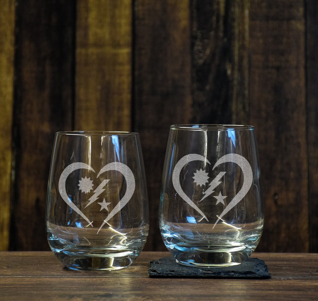 DUI Heart Wine Glass Set - Glassware