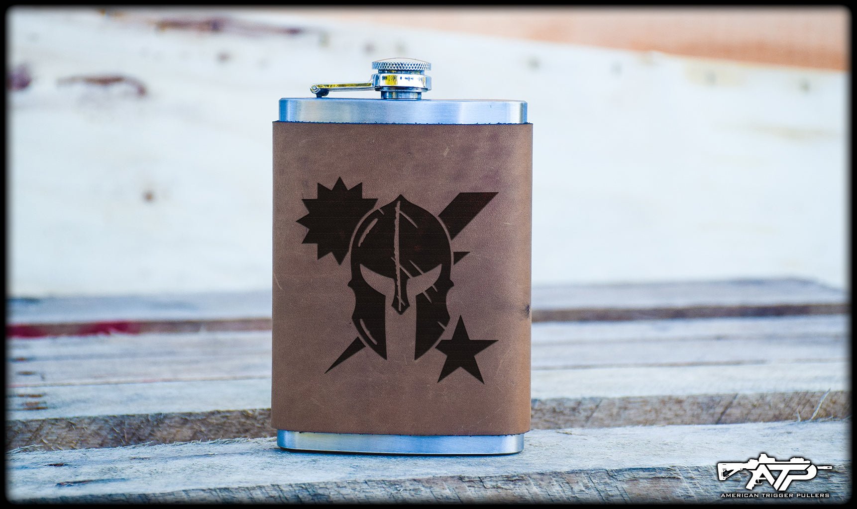 DUI Spartan Leather Flask - 8oz Stainless Steel Flask - Flasks