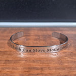 Faith Can Move Mountains Stainless Steel Bracelet - 9.5mm x 7" - Bracelet