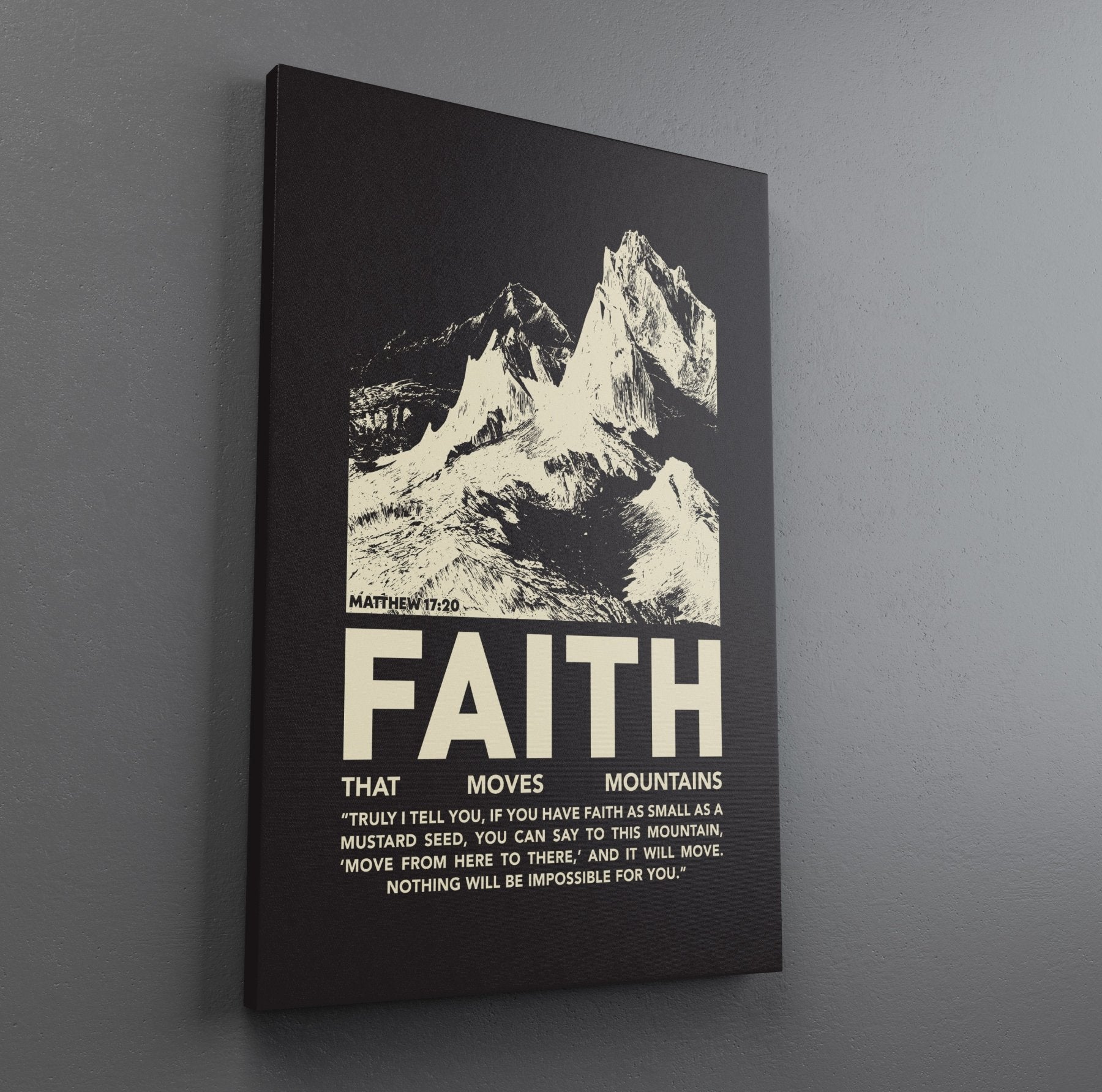 Faith Moves Mountains Canvas - Stretched Canvas - Canvas