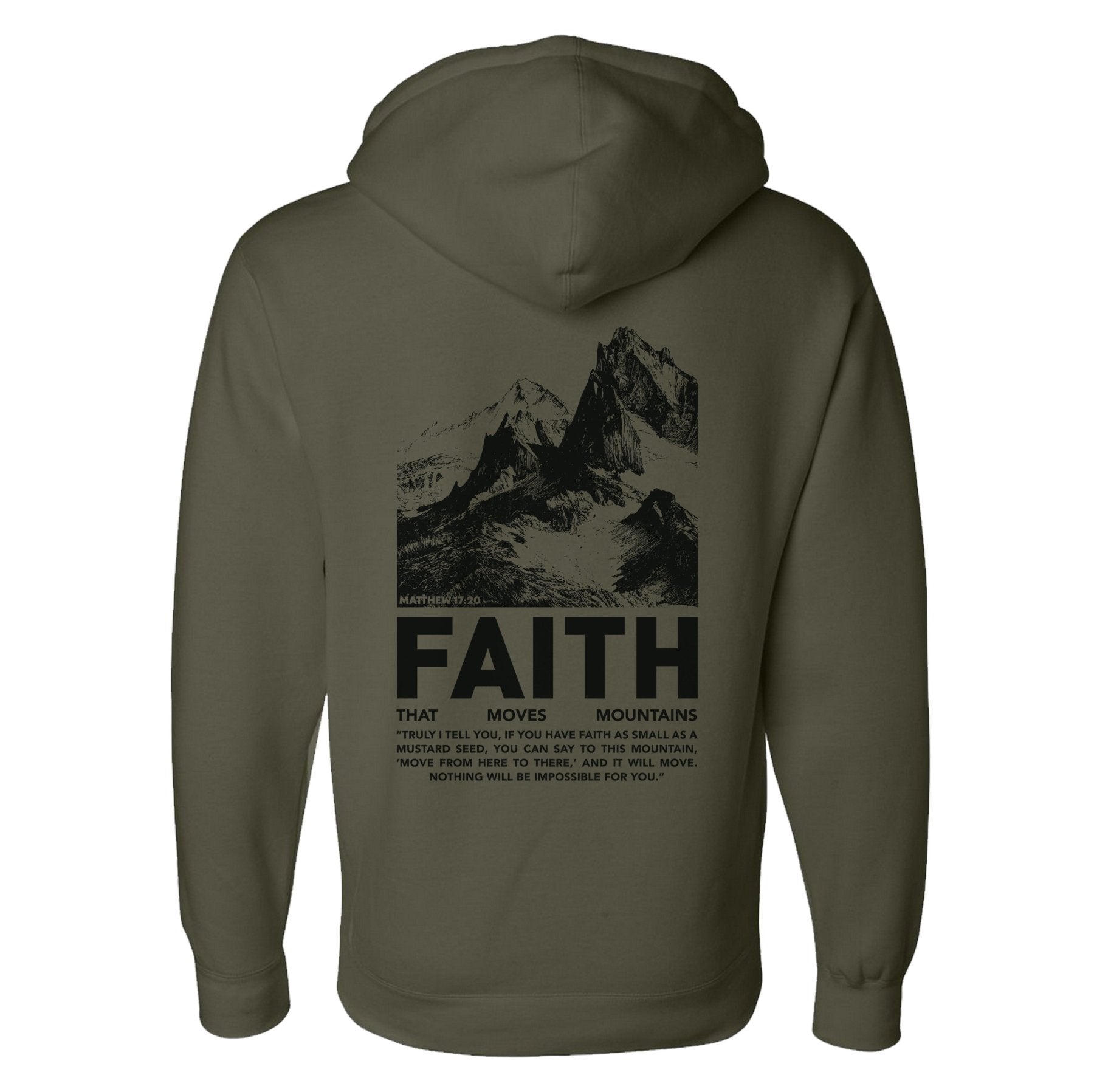 Faith Moves Mountains Hoodie - Small - Hoodie