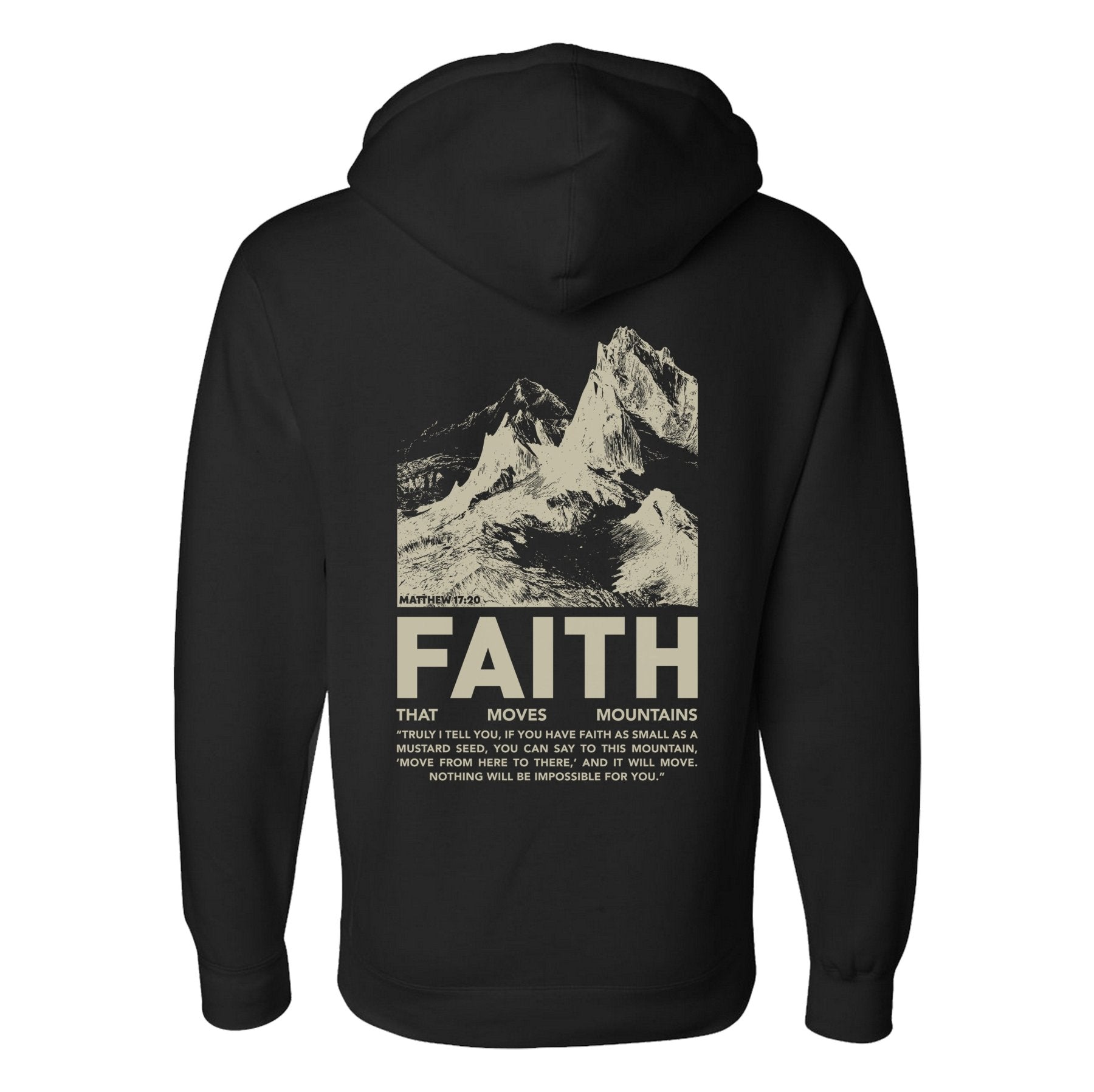 Faith Moves Mountains Hoodie - Small - Hoodie