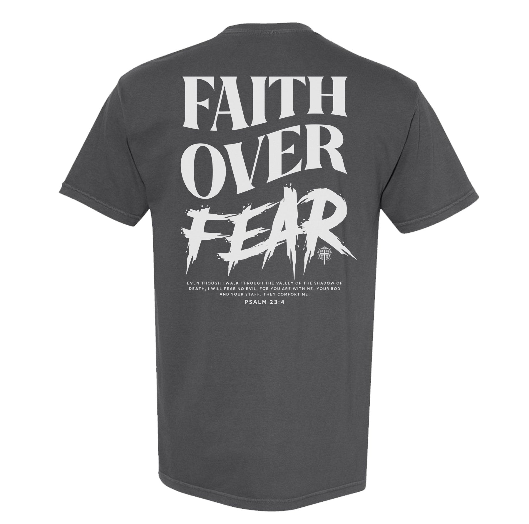 Faith Over Fear Grunge Heavyweight Tee - Small - Shirt