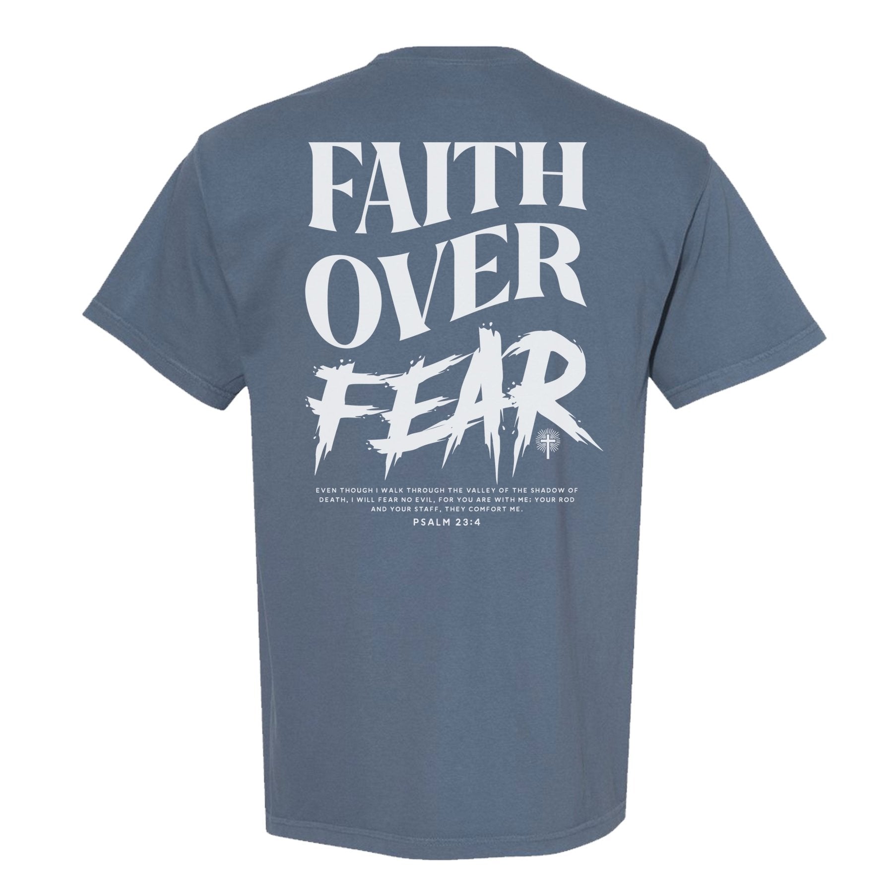 Faith Over Fear Grunge Heavyweight Tee - Small - Shirt