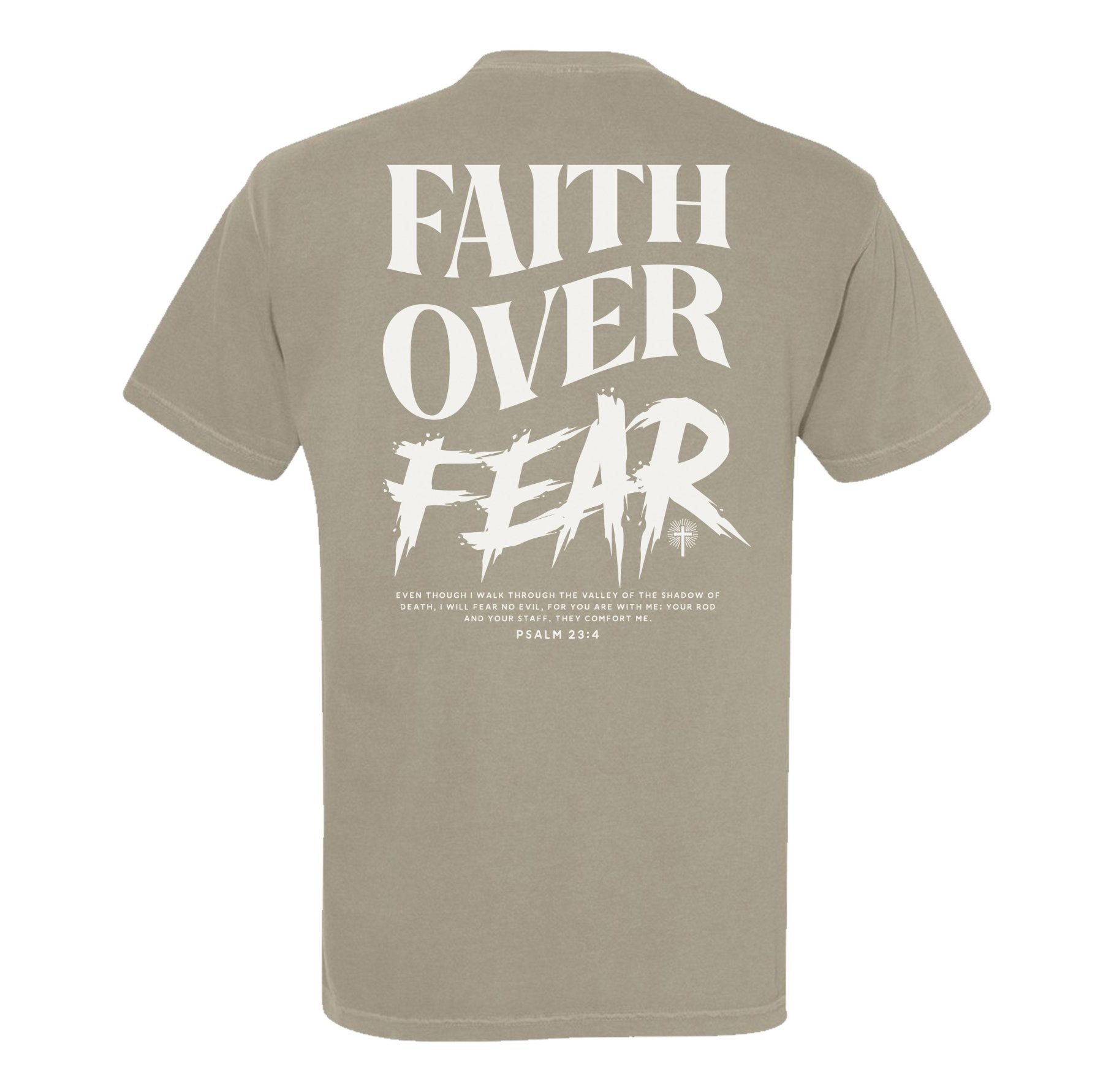 Faith Over Fear Grunge Heavyweight Tee - Small - Shirt
