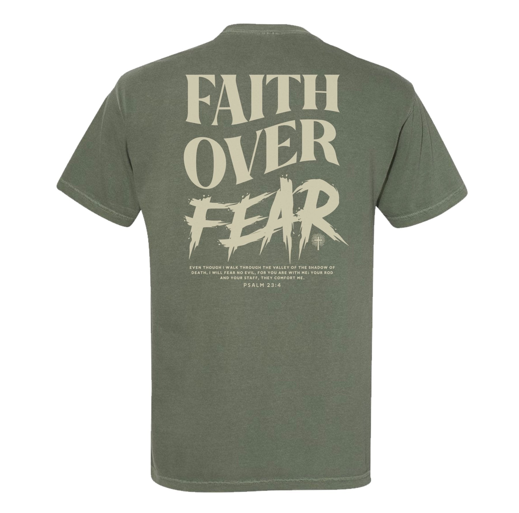 Faith Over Fear Grunge Heavyweight Tee - Small - Shirt