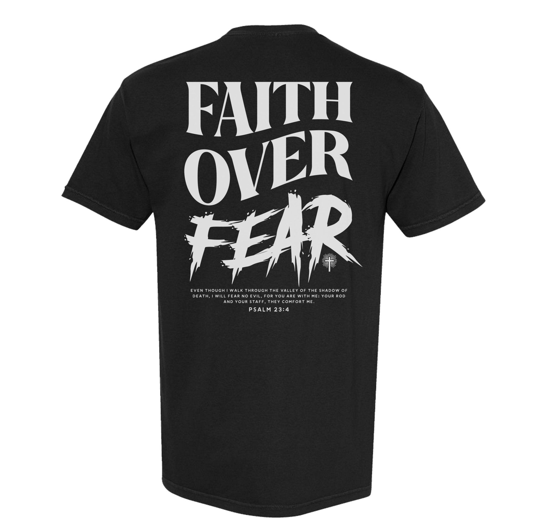 Faith Over Fear Grunge Heavyweight Tee - Small - Shirt