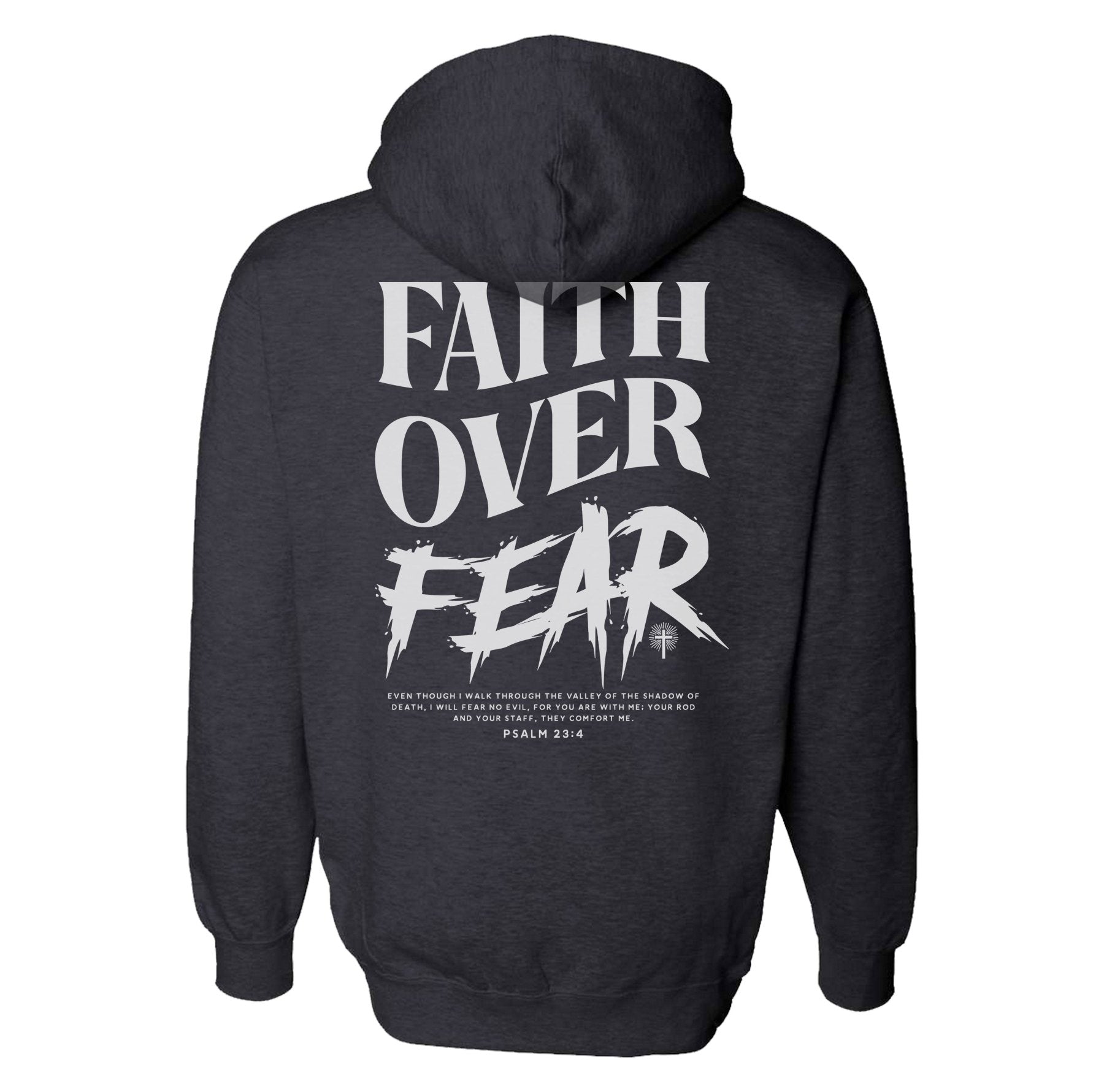 Faith Over Fear Grunge Hoodie - Small - Hoodie