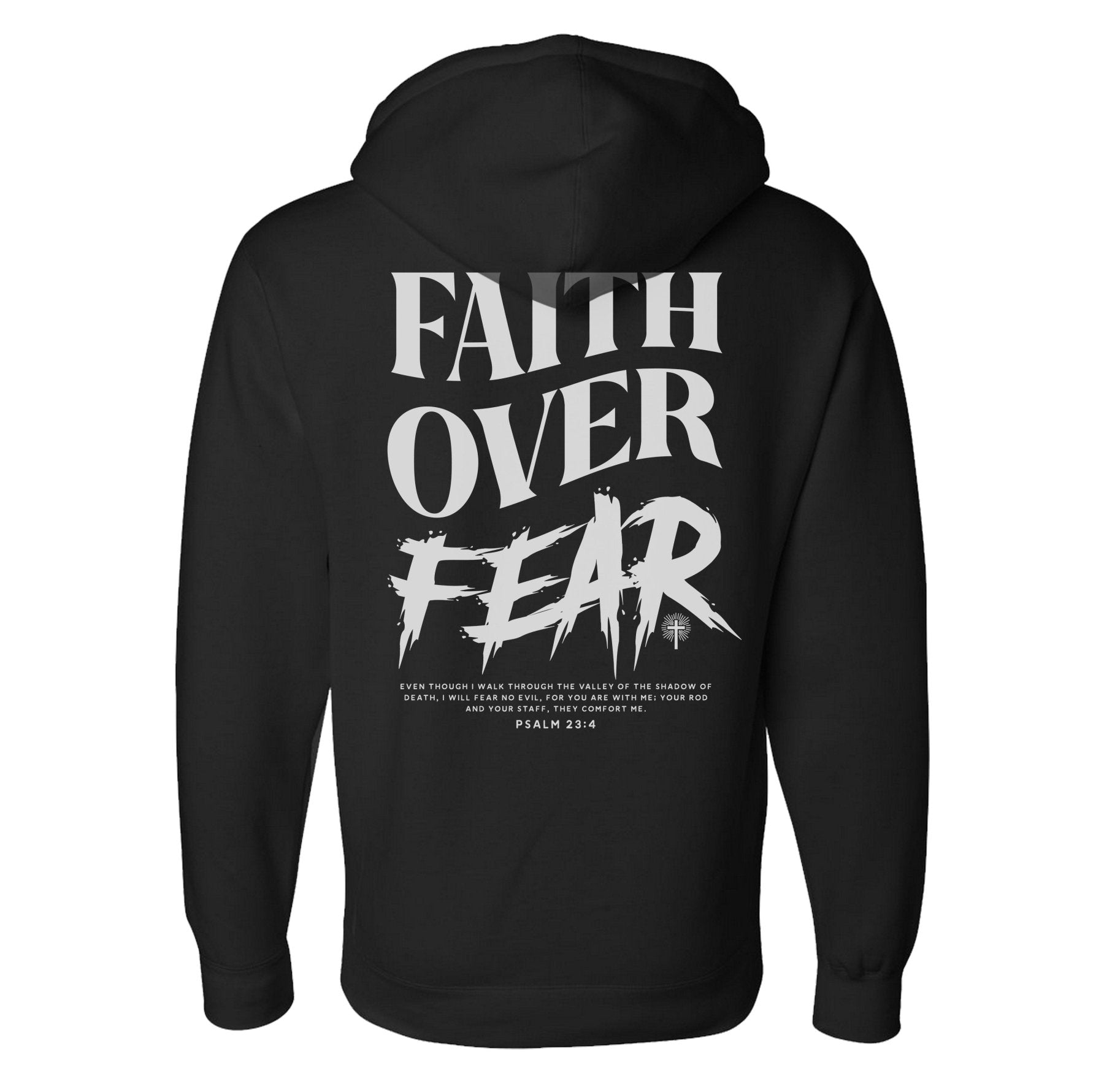 Faith Over Fear Grunge Hoodie - Small - Hoodie