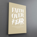 Faith Over Fear Grunge Sand Canvas - Stretched Canvas - Canvas