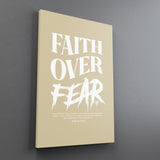 Faith Over Fear Grunge Sand Canvas - Stretched Canvas - Canvas