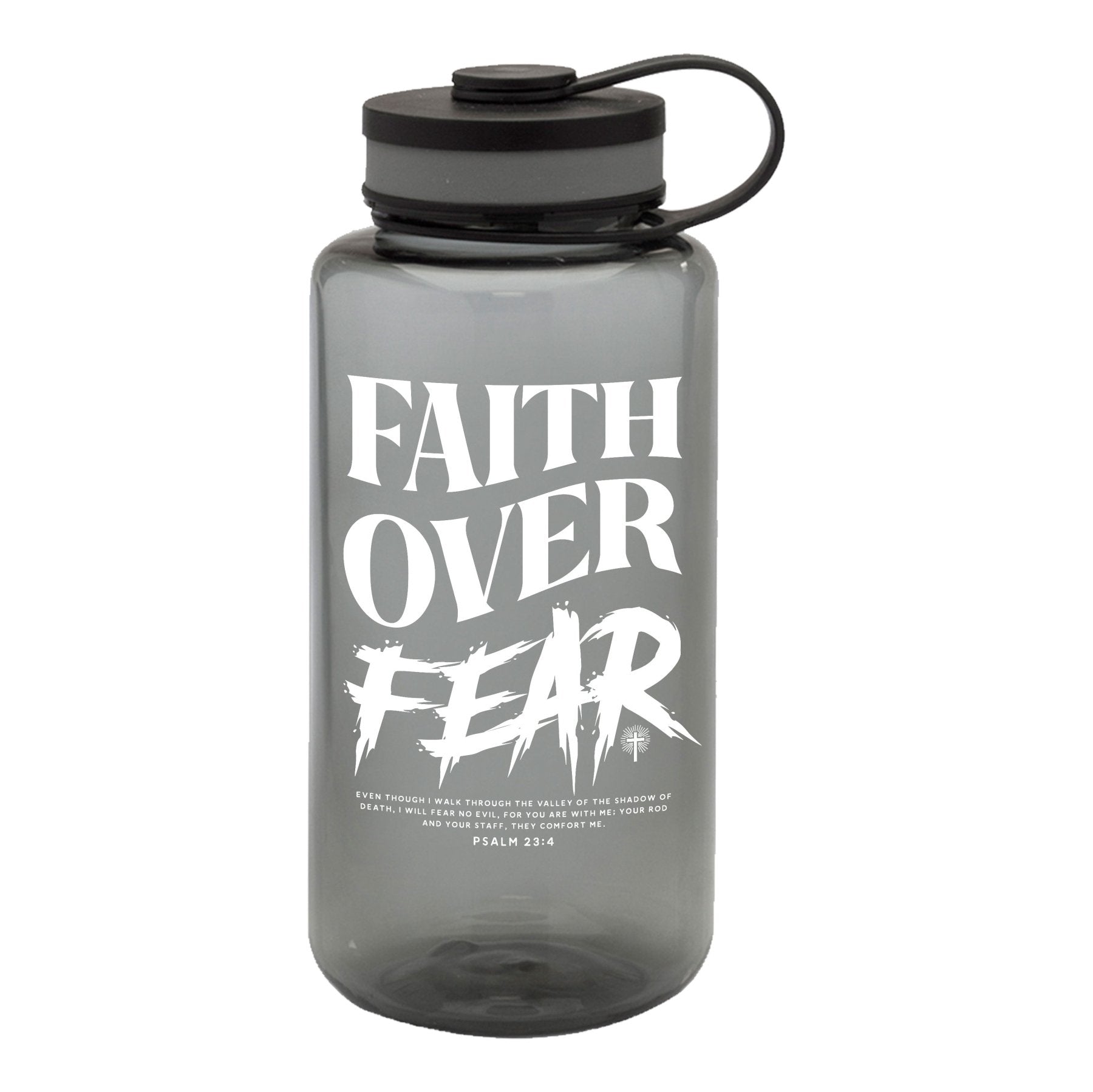 Faith Over Fear Grunge Water Bottle - 38oz - Water Bottle