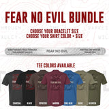 Fear No Evil Bracelet + Regular Tee - Stainless Steel - 9.5mm x 7" - Bundle
