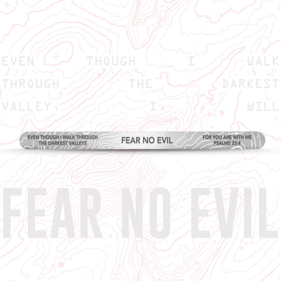 Fear No Evil Stainless Steel Bracelet - 9.5mm x 7" - Bracelet