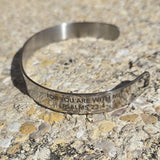 Fear No Evil Stainless Steel Bracelet - 9.5mm x 7" - Bracelet