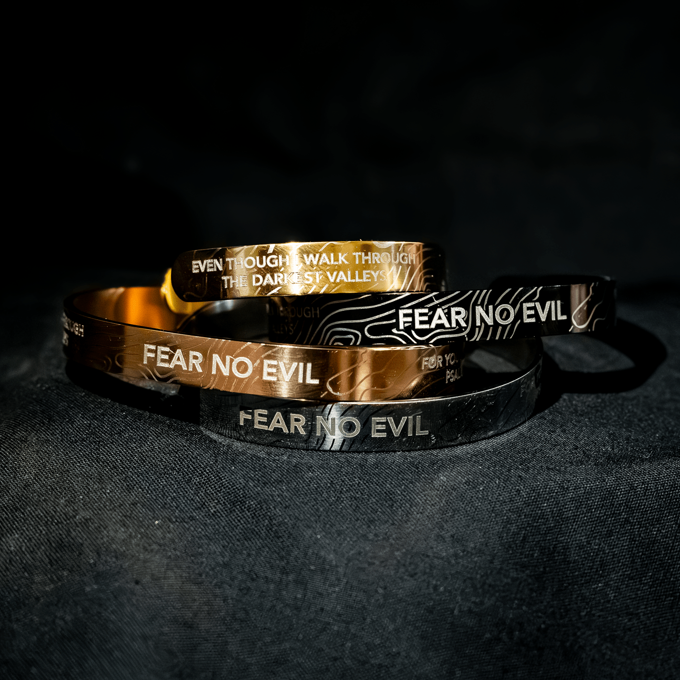 Fear No Evil Stainless Steel Bracelet - Stainless Steel - 9.5mm x 7" - Bracelet