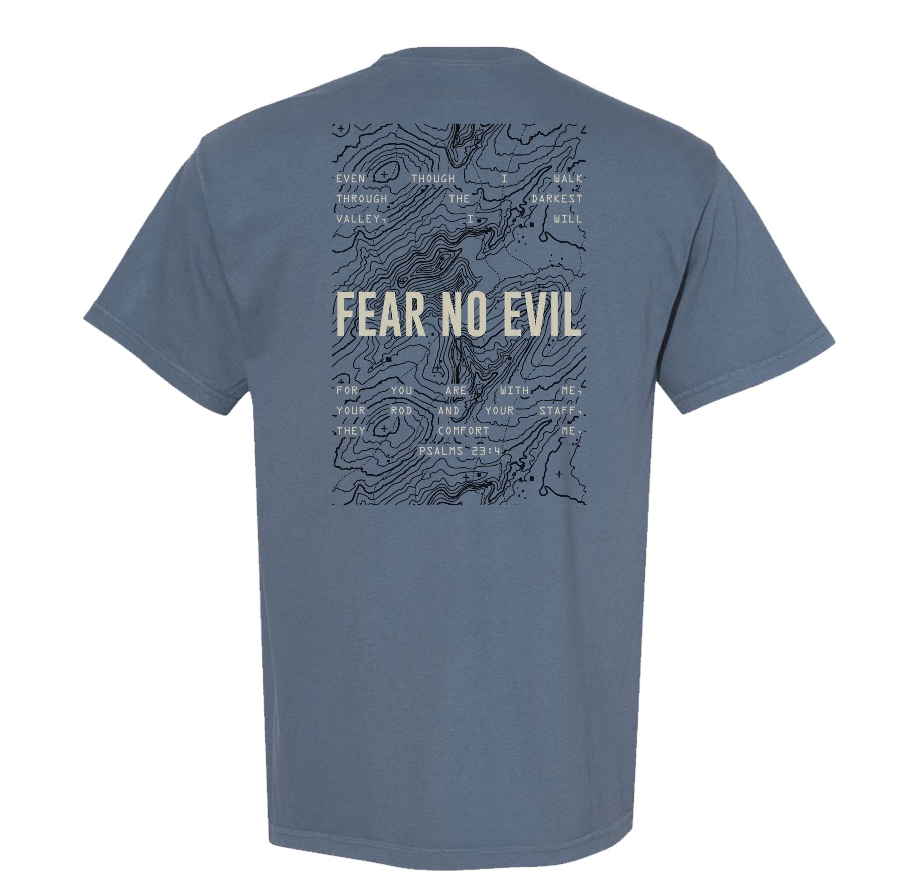 Fear No Evil Topographic Heavyweight Tee - Small - Shirt