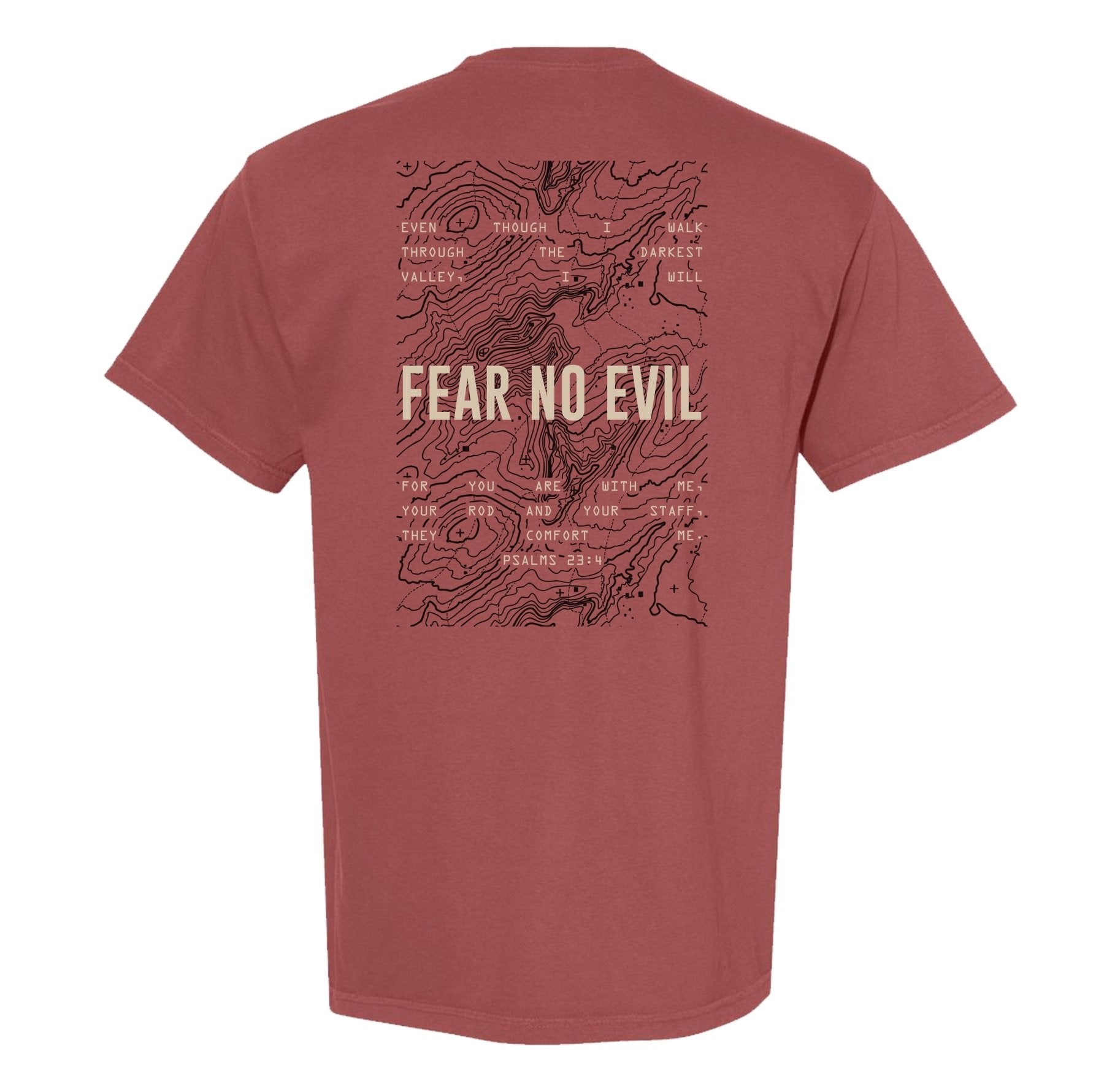 Fear No Evil Topographic Heavyweight Tee - Small - Shirt