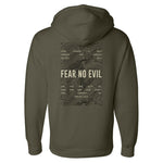 Fear No Evil Topographic Hoodie - Small - Hoodie