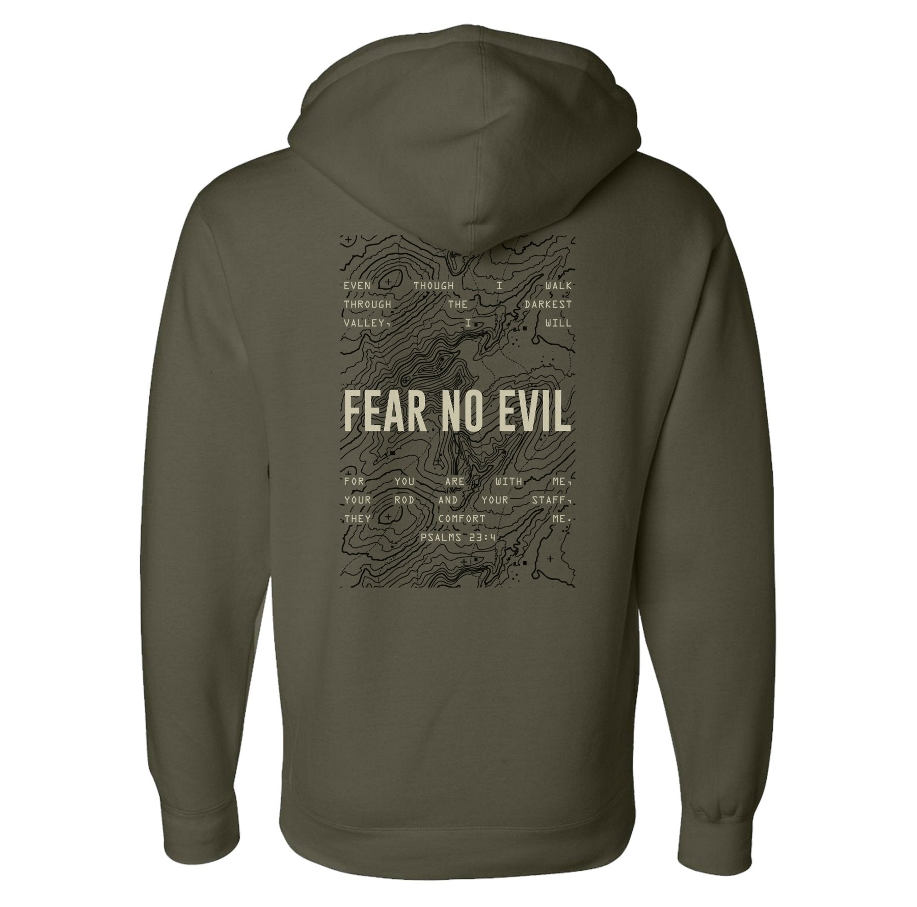 Fear No Evil Topographic Hoodie - Small - Hoodie