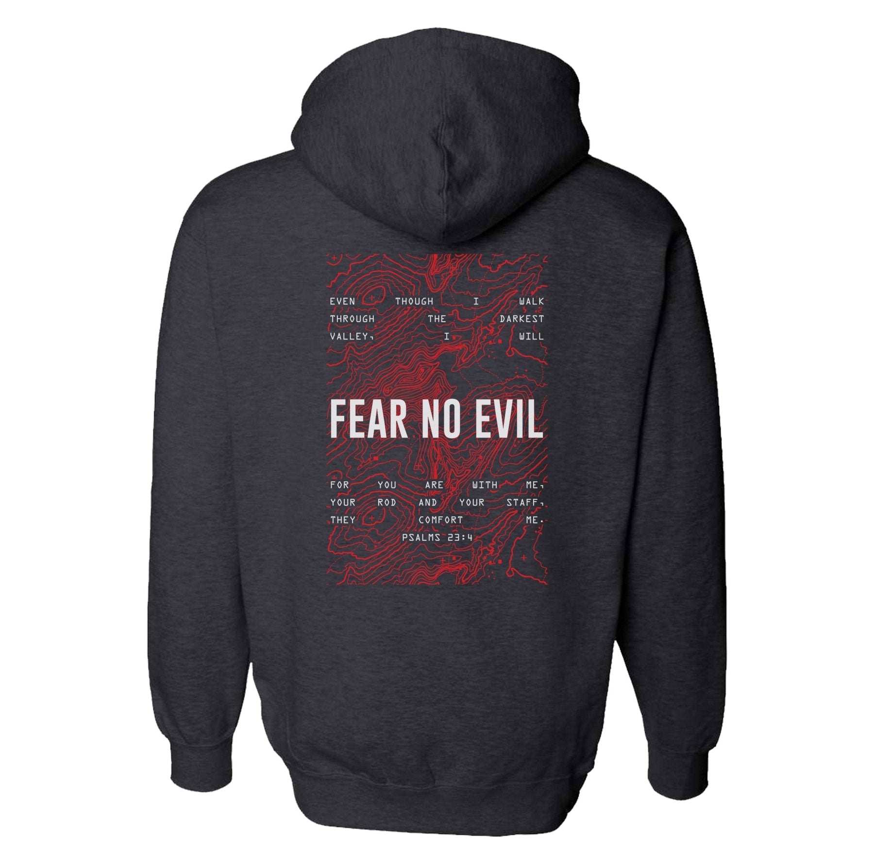 Fear No Evil Topographic Hoodie - Small - Hoodie