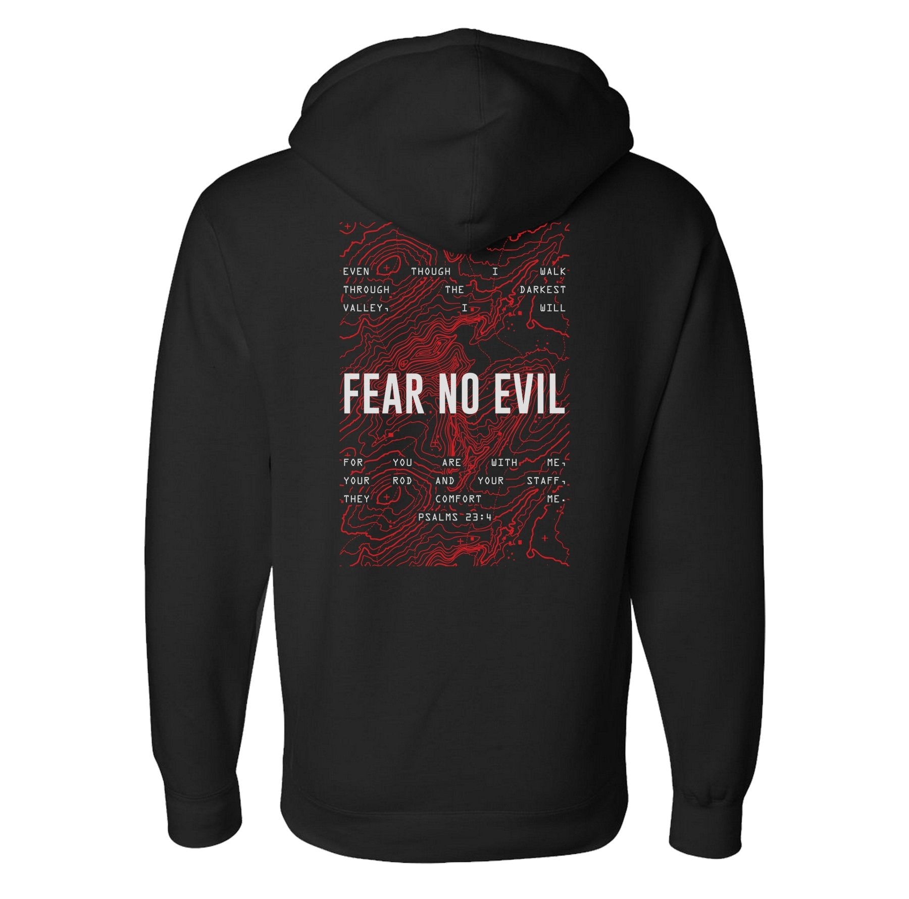Fear No Evil Topographic Hoodie - Small - Hoodie