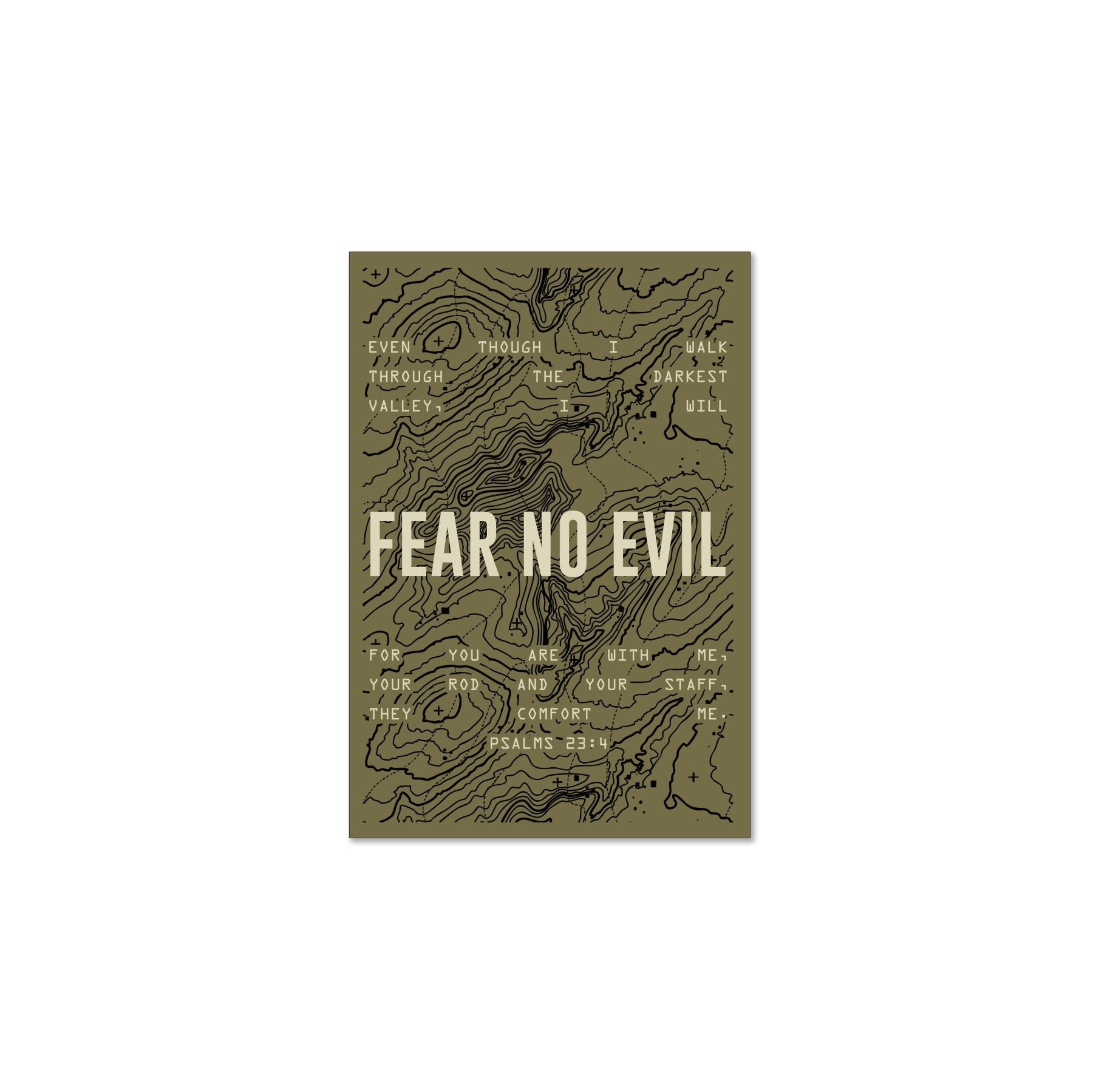 Fear No Evil Topographic Stickers - 4" - Sticker