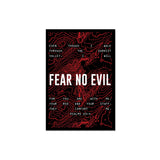 Fear No Evil Topographic Stickers - 4" - Sticker