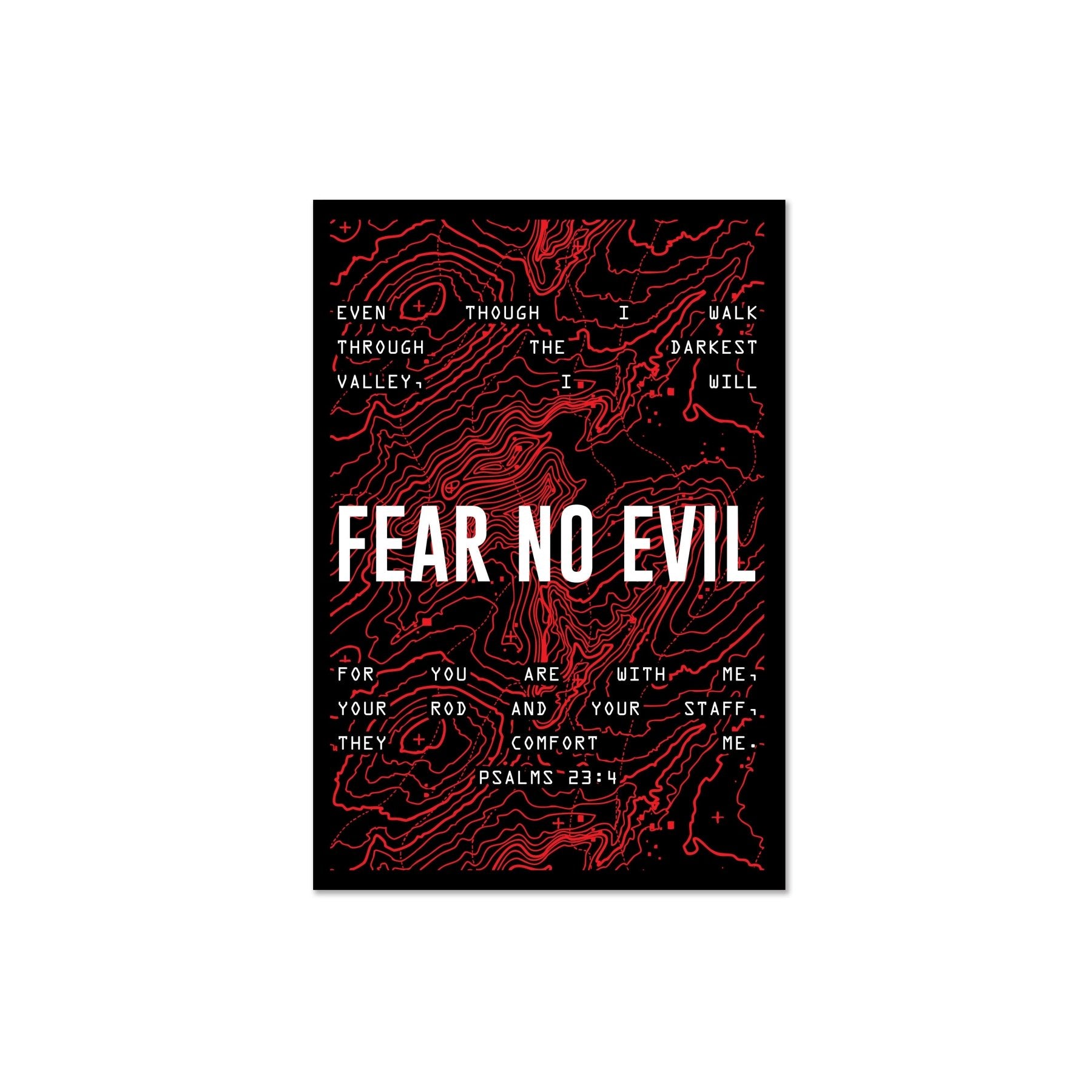 Fear No Evil Topographic Stickers - 4" - Sticker