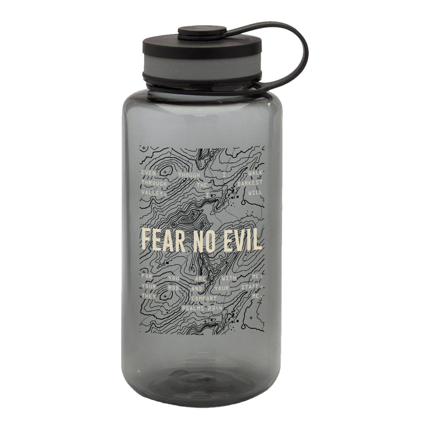 Fear No Evil Topographic Water Bottle - 38oz - Water Bottle