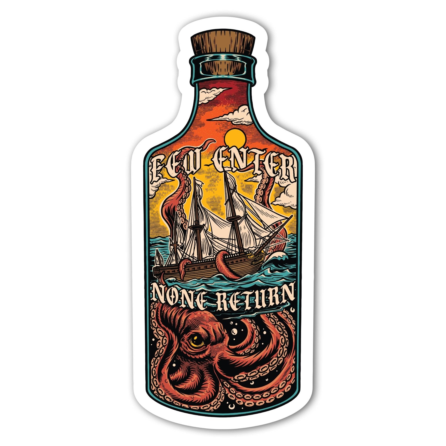 Few Enter Bottle Sticker - 4" - Sticker