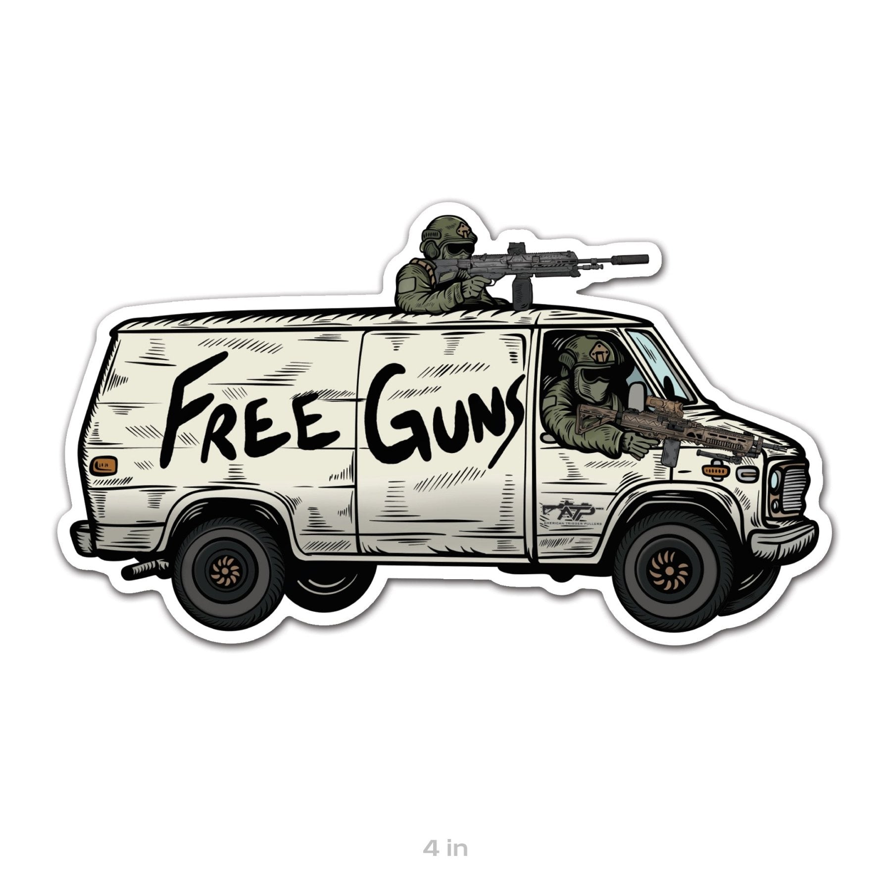 Free Guns Van Sticker - 4" - Sticker