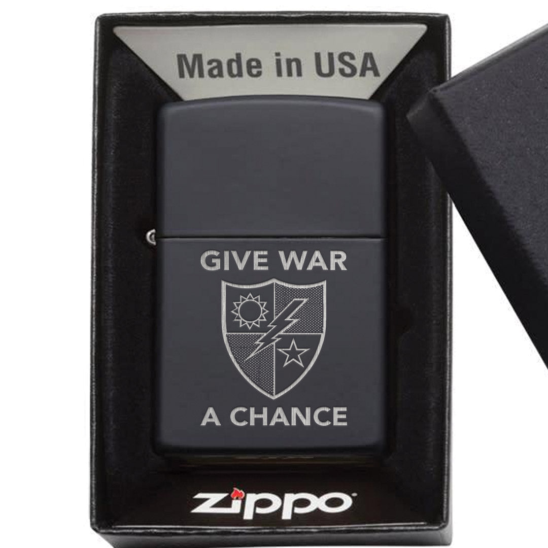Give War A Chance 75th DUI Lighter - Matte Black - Lighter