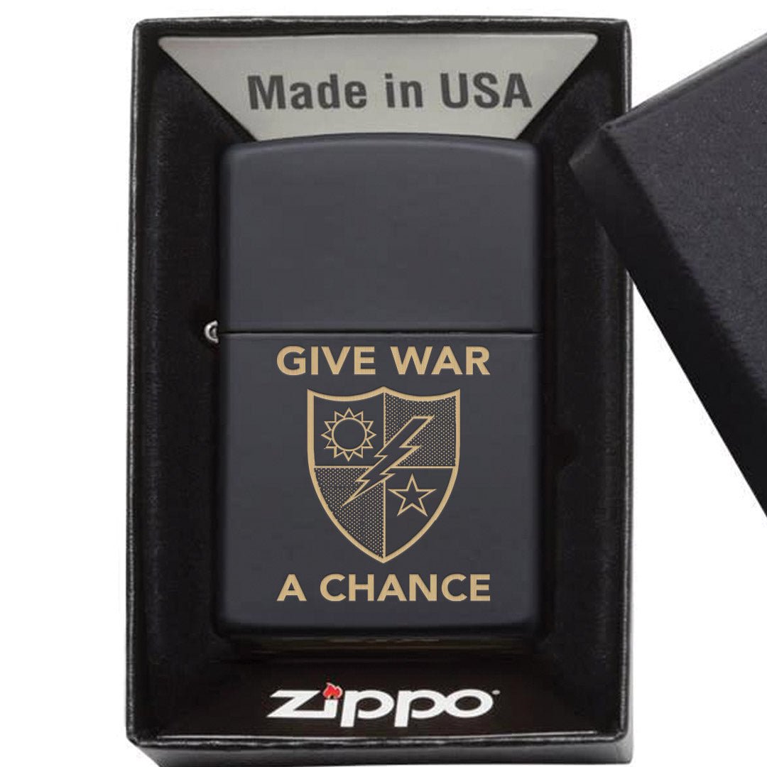 Give War A Chance 75th DUI Lighter - Matte Black - Lighter