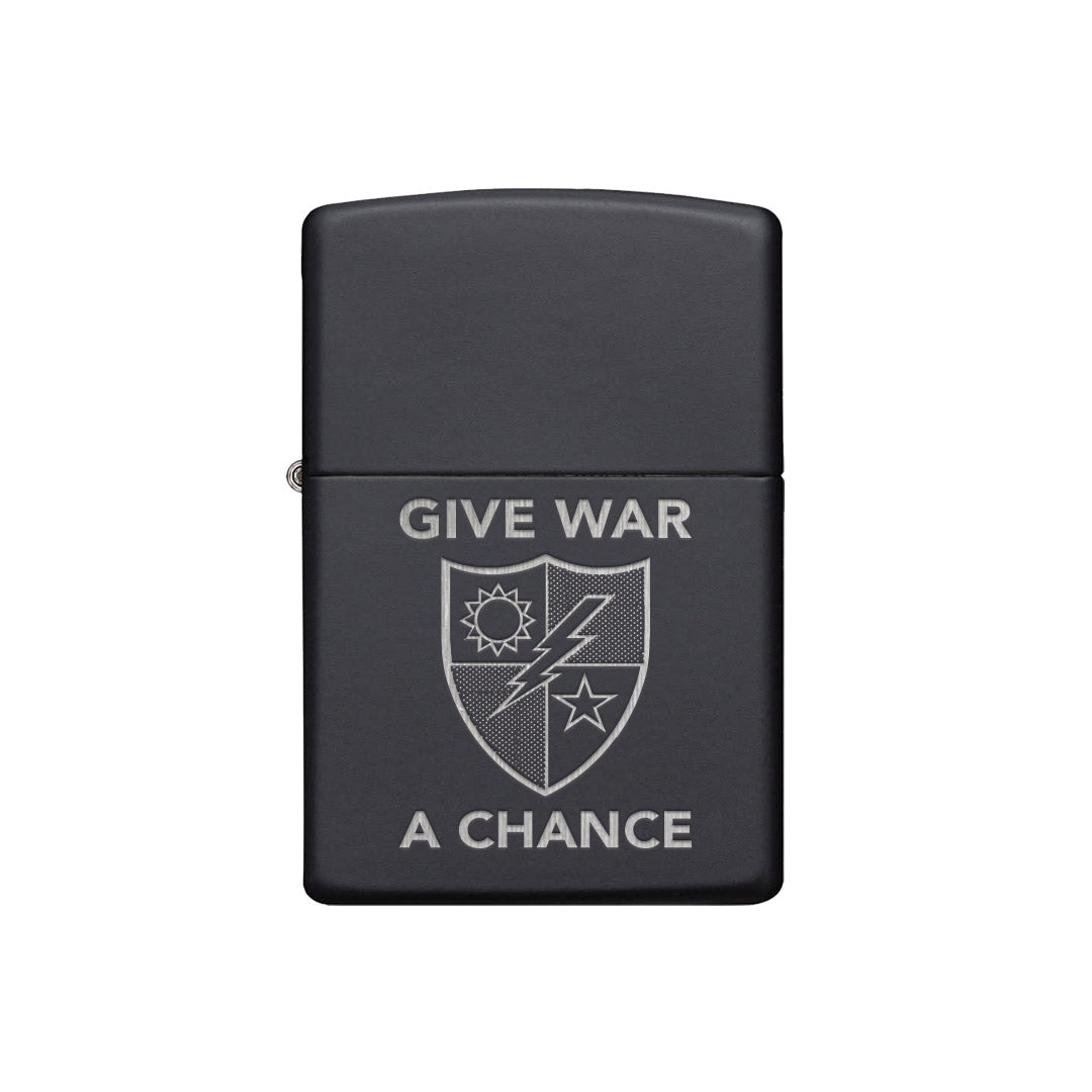 Give War A Chance 75th DUI Lighter - Matte Black - Lighter