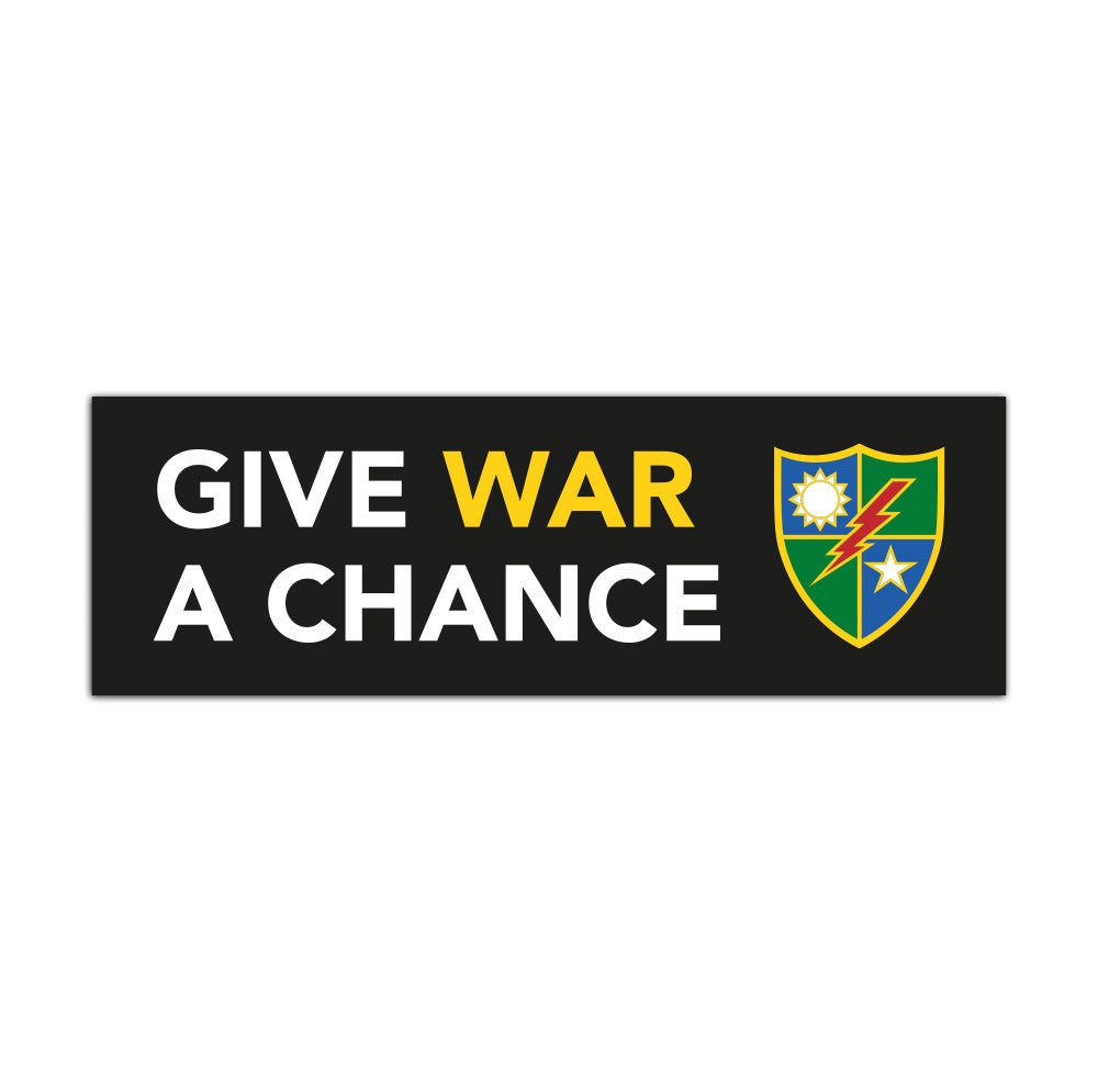 Give War A Chance Bumper Sticker - 9.5" x 3" - Sticker