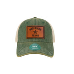 God Bless Texas Leather Dad Cap - OSFA - Headwear