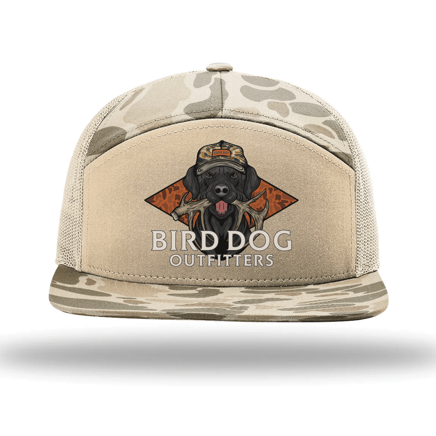 Good Boy 7 - Panel Snapbacks - Harvest Duck Camo/Sandstone Mesh - Hat
