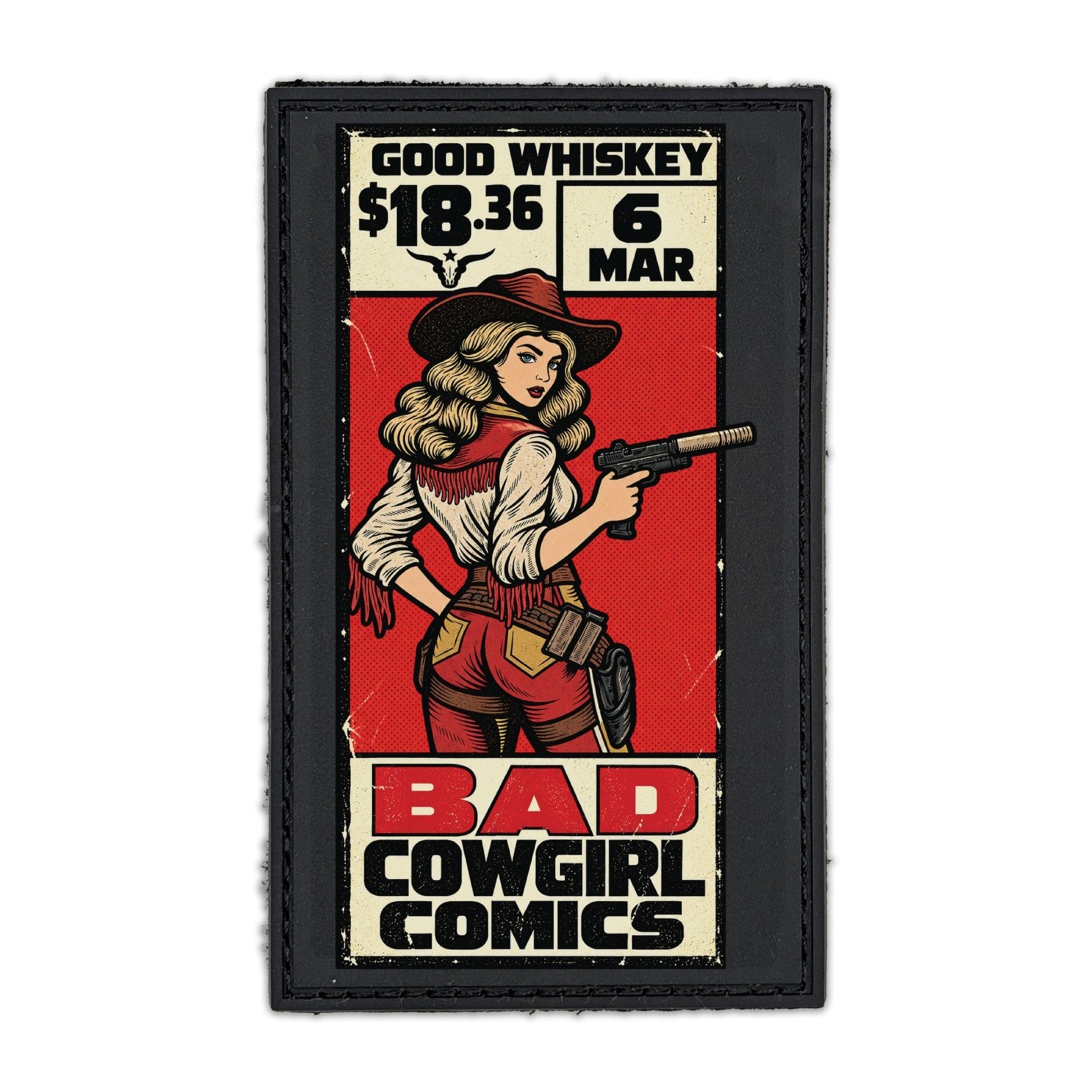 Good Whiskey Comic PVC Patch - 4" x 2" - Patch