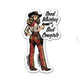 Good Whiskey Cowgirls Sticker - 4" - Sticker
