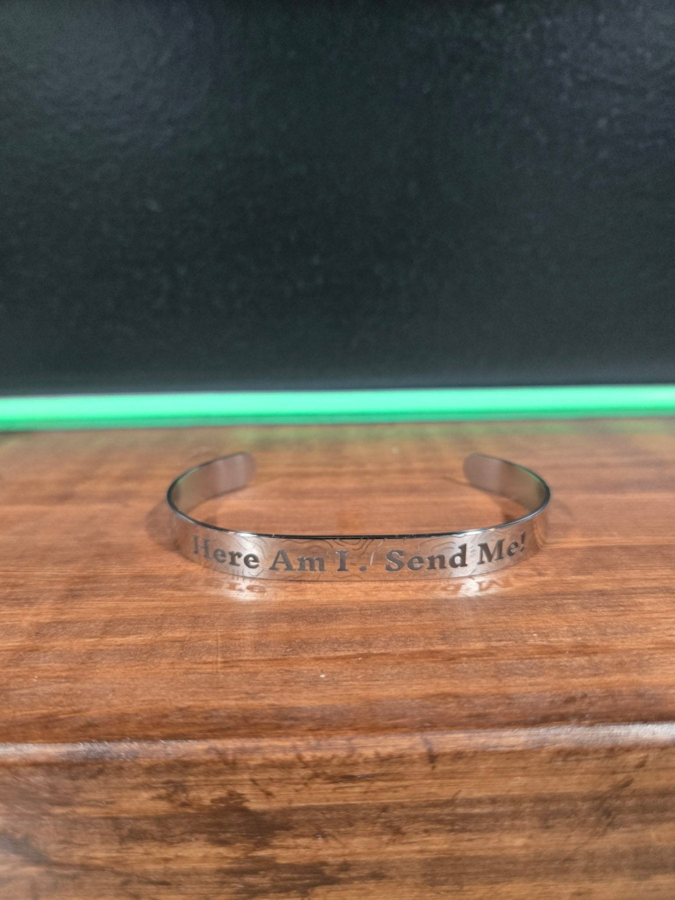 Here Am I. Send Me Stainless Steel Bracelet - 9.5mm x 7" - Bracelet