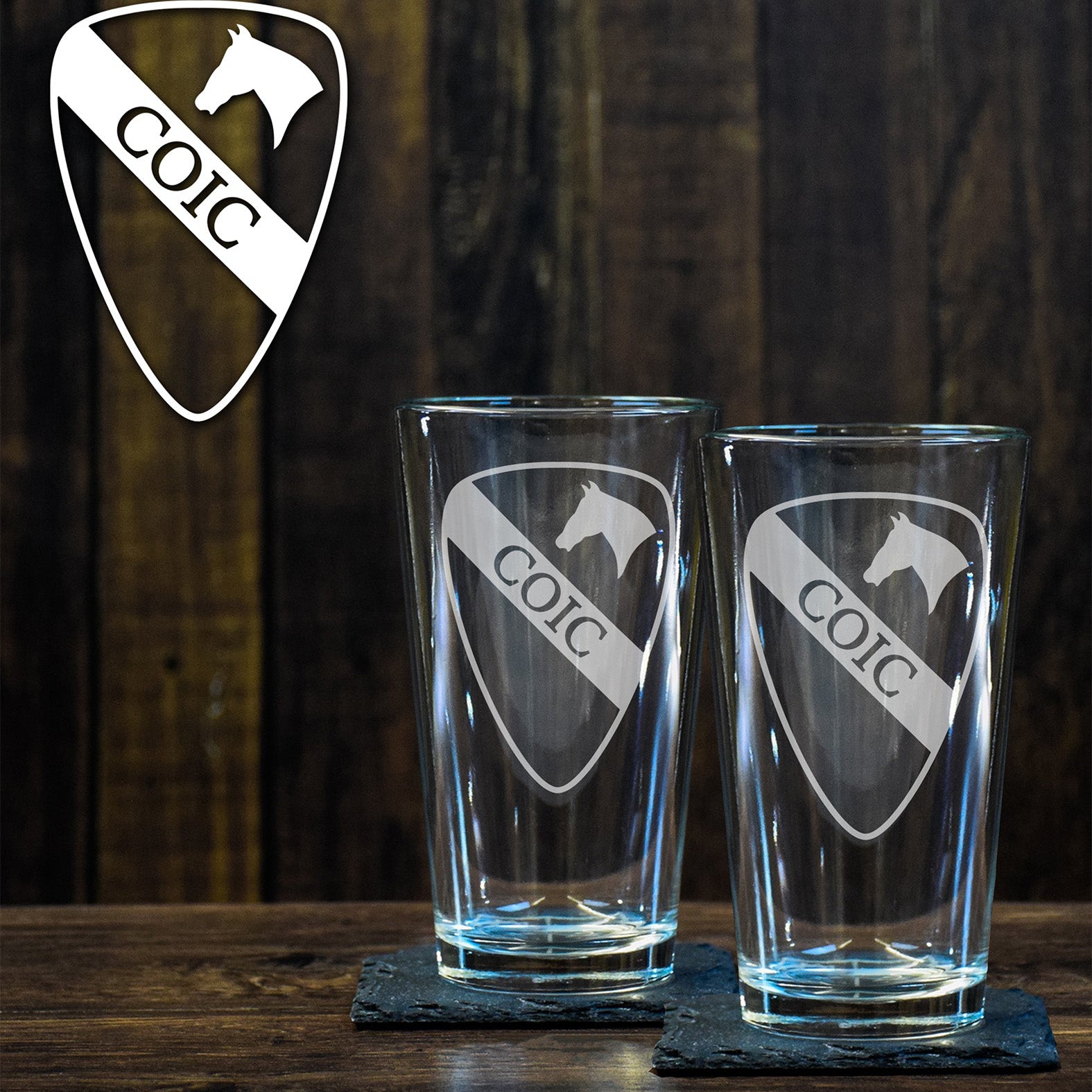 HHBN 1CD COIC Shield Pint Glass Set - Private Pint Glass