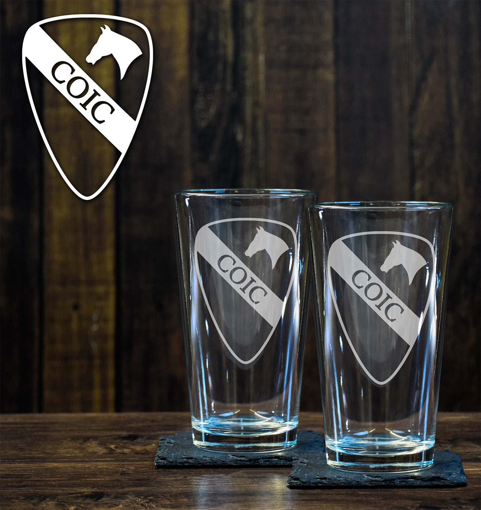 HHBN 1CD COIC Shield Pint Glass Set - Private Pint Glass