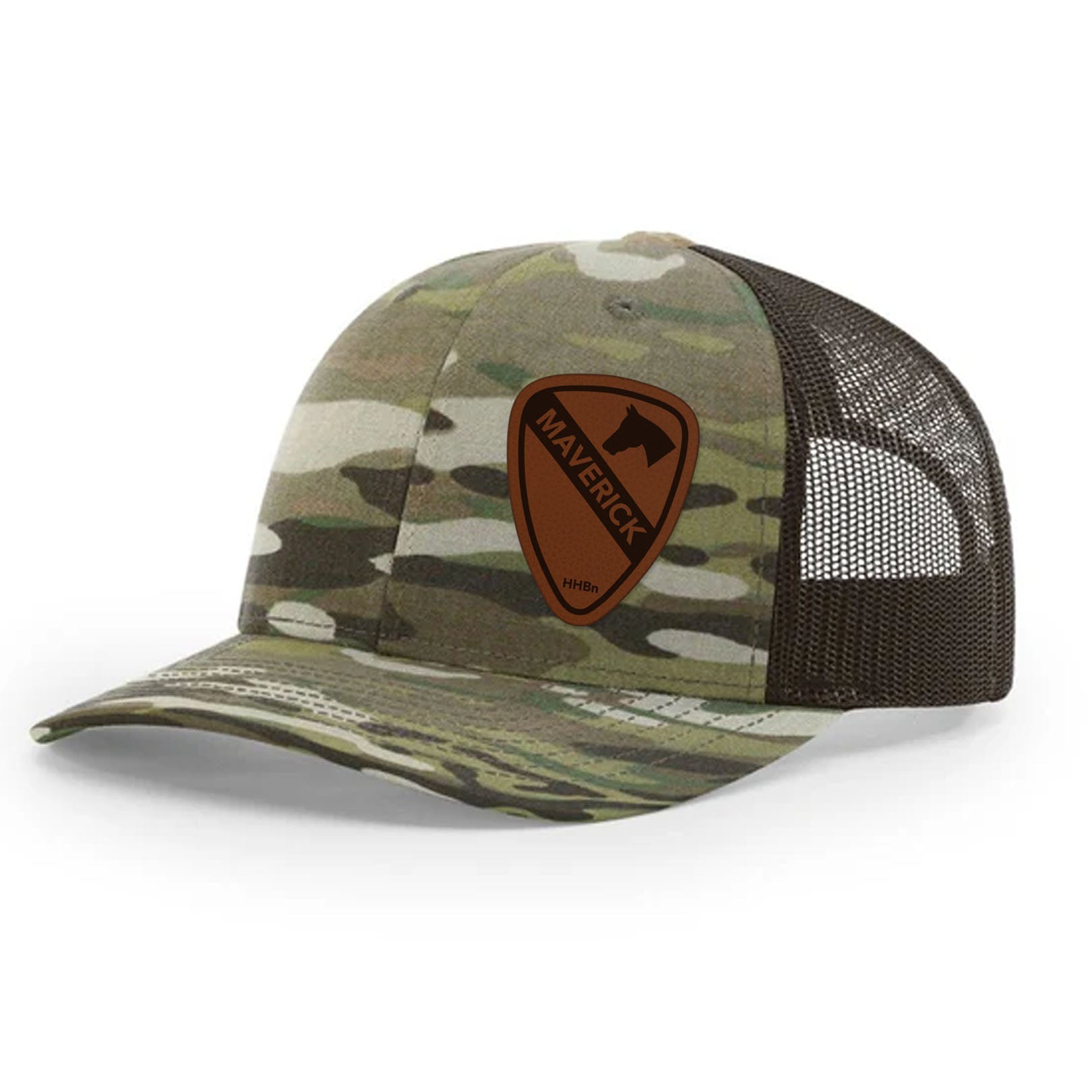 HHBN 1CD MAVERICK Leather Patch Snap Back - OSFA - Private Headwear