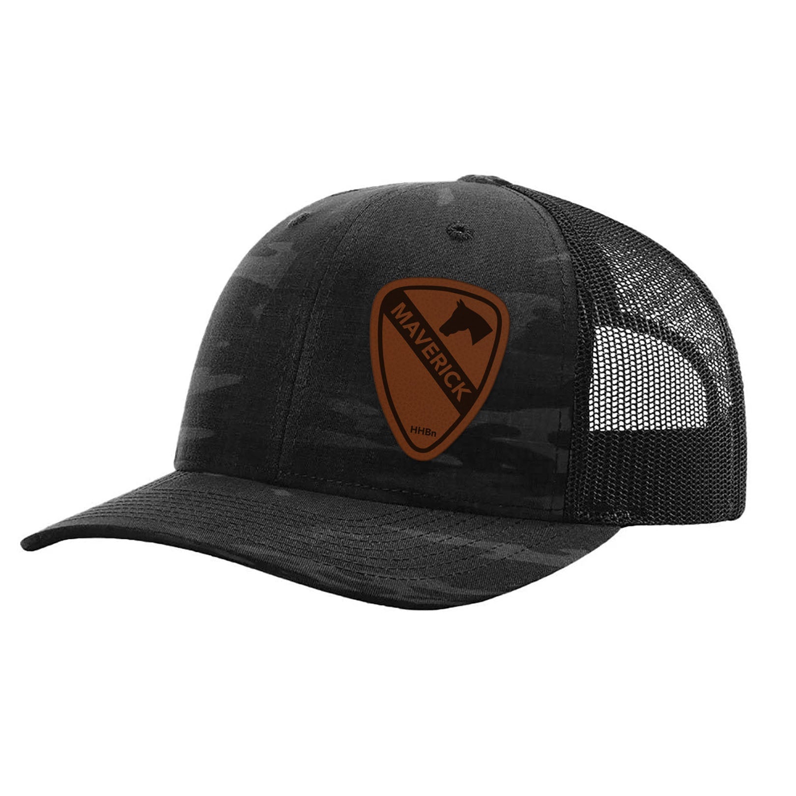 HHBN 1CD MAVERICK Leather Patch Snap Back - OSFA - Private Headwear