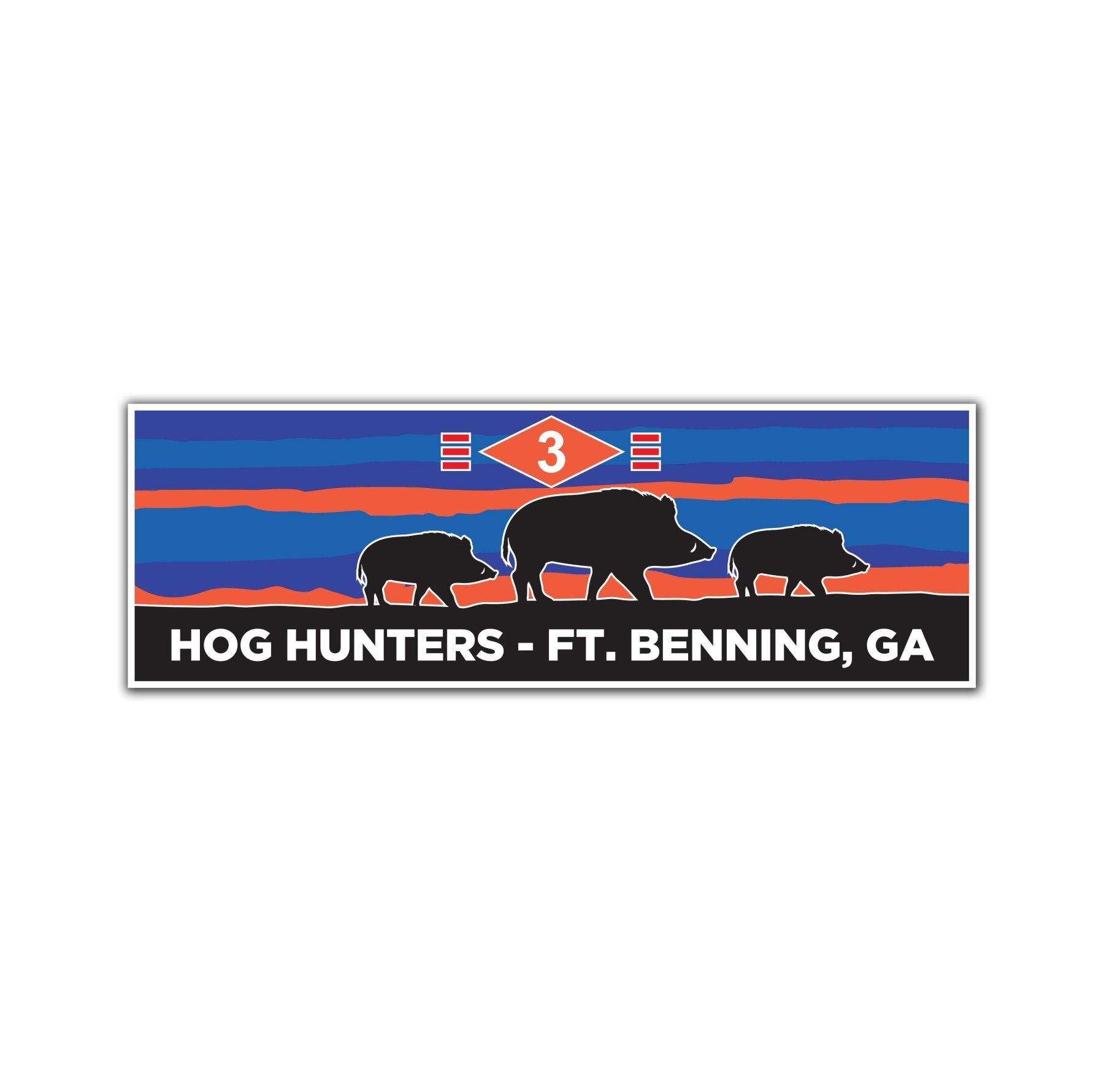 Hog Hunters - Ft Benning Sticker - 5" x 1.9" - Sticker