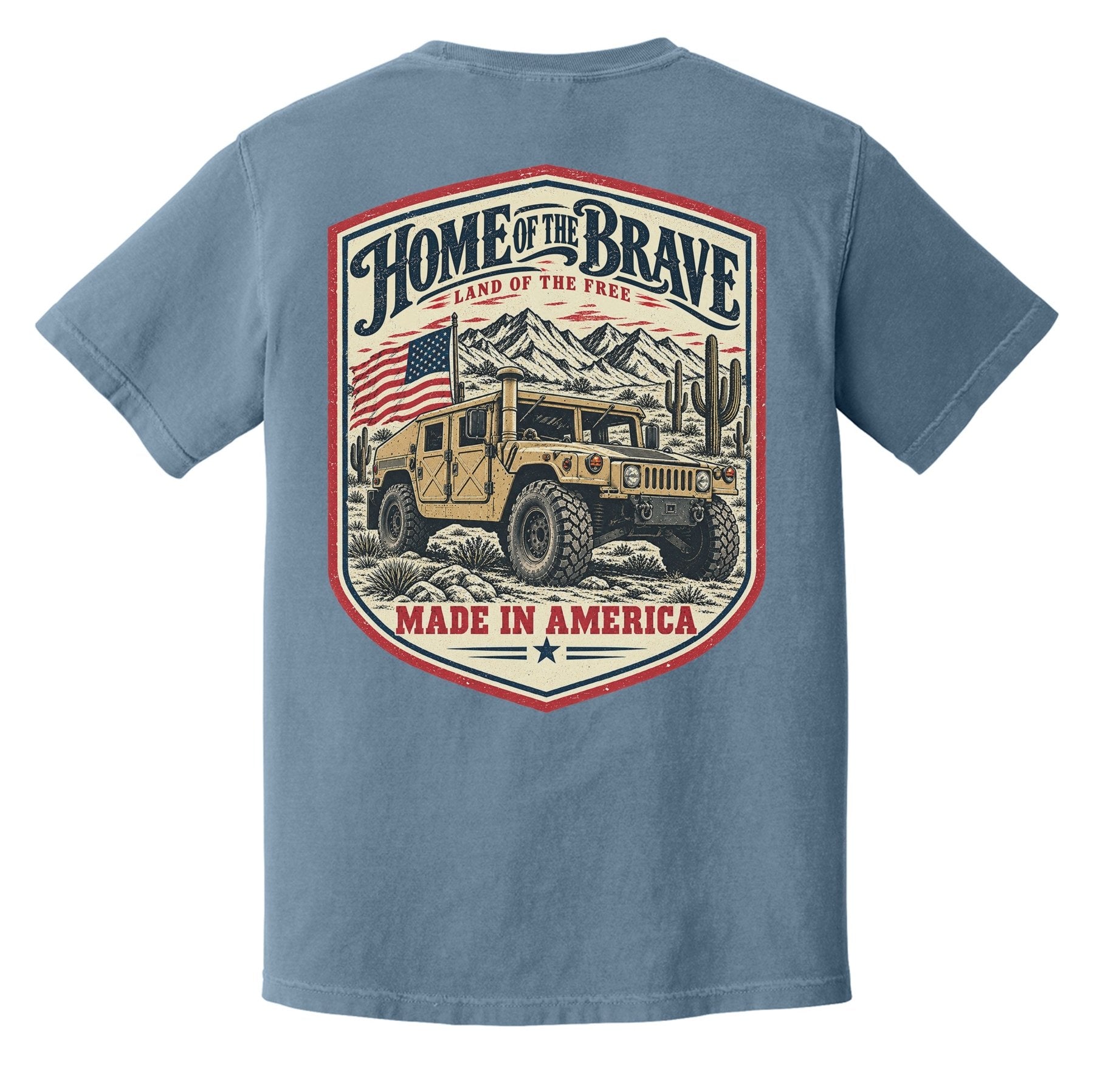 Home of the Brave Humvee Heavyweight Tee - Small - Shirt