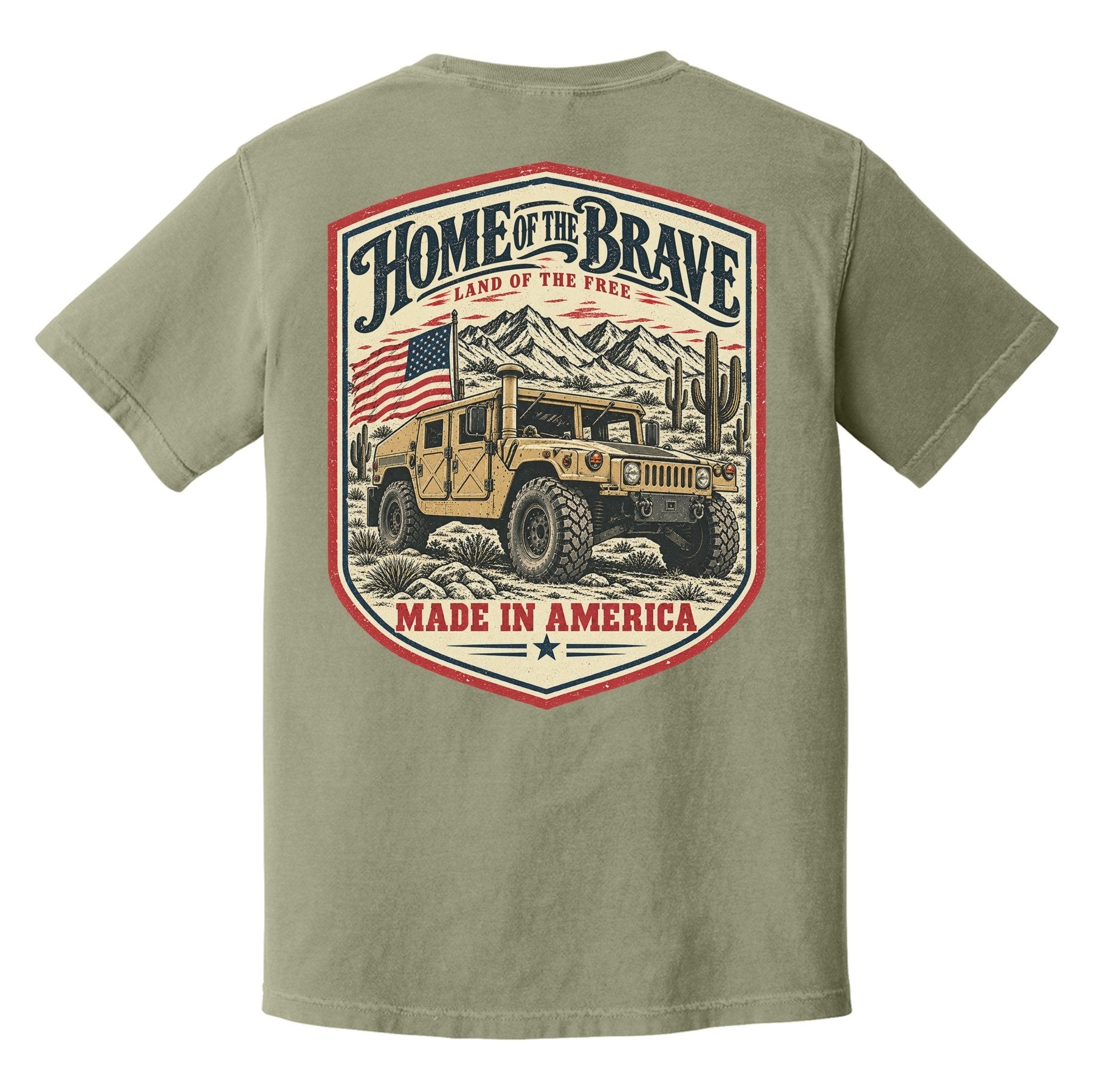 Home of the Brave Humvee Heavyweight Tee - Small - Shirt