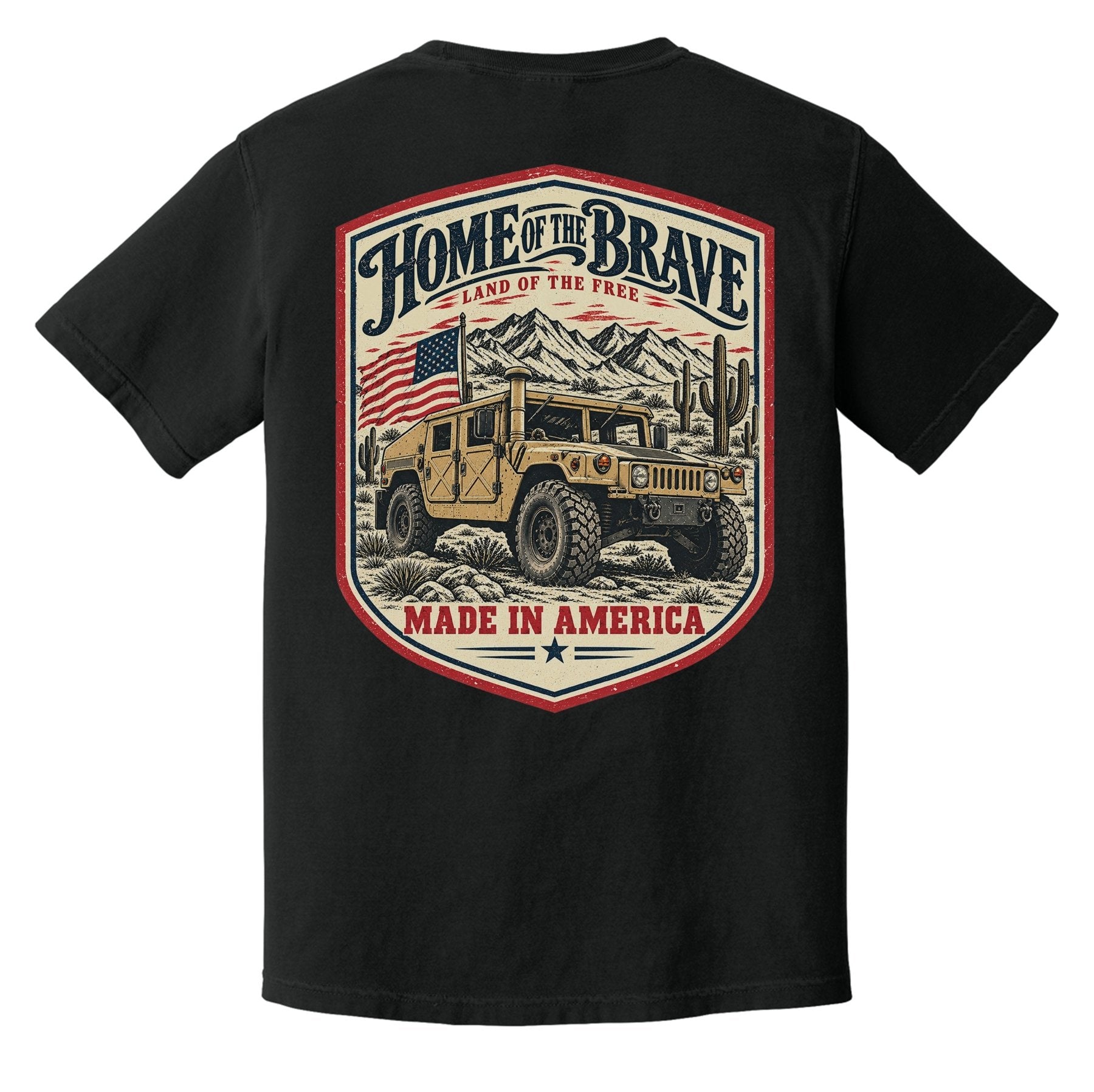 Home of the Brave Humvee Heavyweight Tee - Small - Shirt